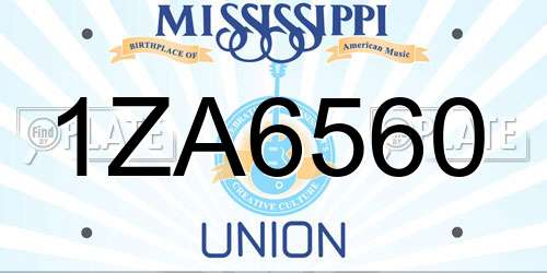 1ZA6560 Mississippi License Plate