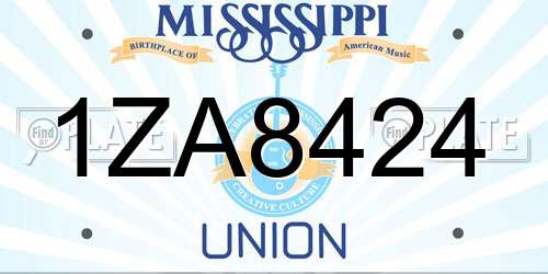 1ZA8424 Mississippi License Plate