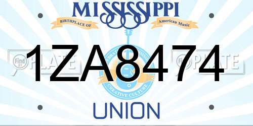 1ZA8474 Mississippi License Plate