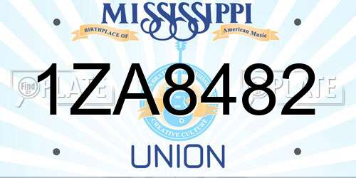 1ZA8482 Mississippi License Plate