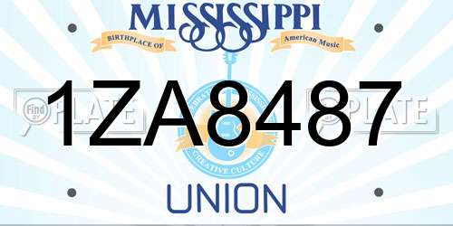 1ZA8487 Mississippi License Plate