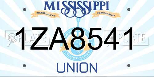 1ZA8541 Mississippi License Plate