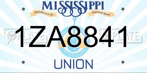1ZA8841 Mississippi License Plate