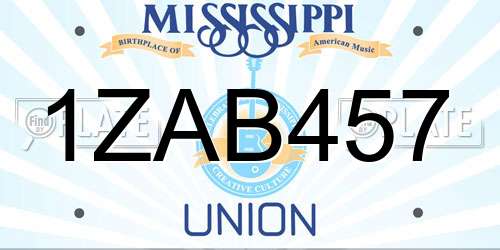 1ZAB457 Mississippi License Plate