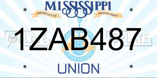 1ZAB487 Mississippi License Plate