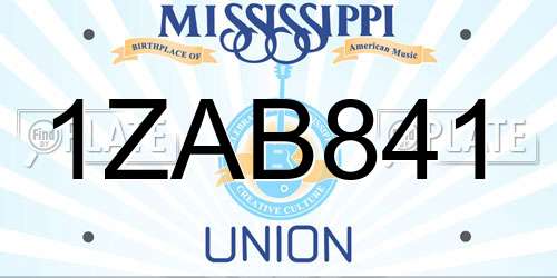 1ZAB841 Mississippi License Plate