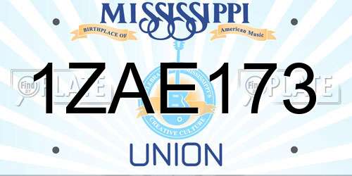 1ZAE173 Mississippi License Plate