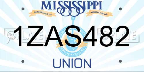 1ZAS482 Mississippi License Plate