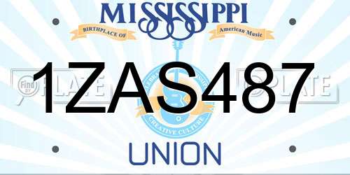 1ZAS487 Mississippi License Plate