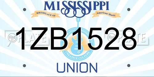 1ZB1528 Mississippi License Plate