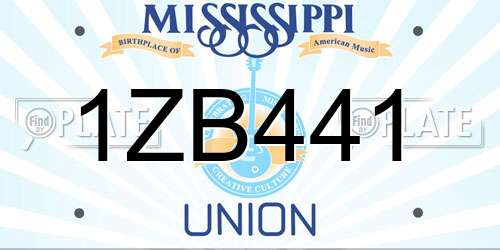 1ZB441 Mississippi License Plate