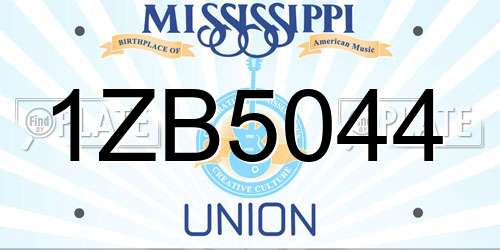 1ZB5044 Mississippi License Plate