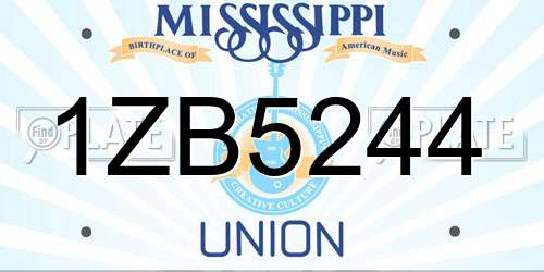 1ZB5244 Mississippi License Plate