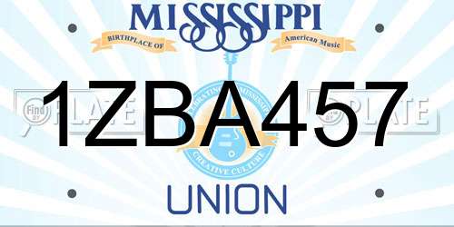 1ZBA457 Mississippi License Plate