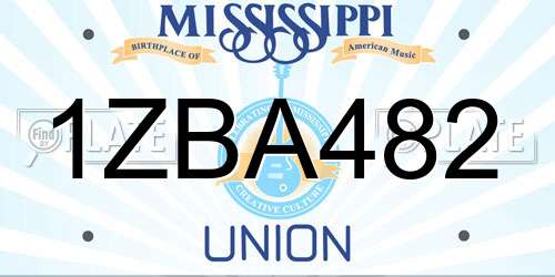 1ZBA482 Mississippi License Plate