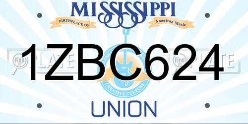1ZBC624 Mississippi License Plate