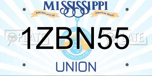 1ZBN55 Mississippi License Plate