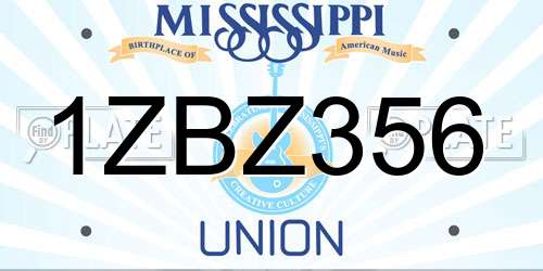 1ZBZ356 Mississippi License Plate