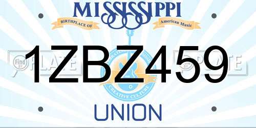 1ZBZ459 Mississippi License Plate