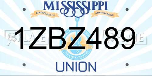 1ZBZ489 Mississippi License Plate