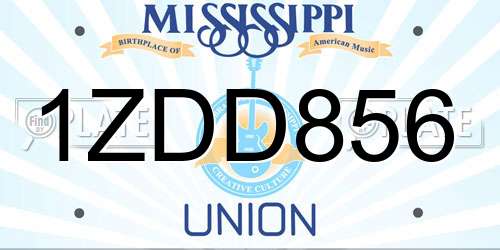 1ZDD856 Mississippi License Plate