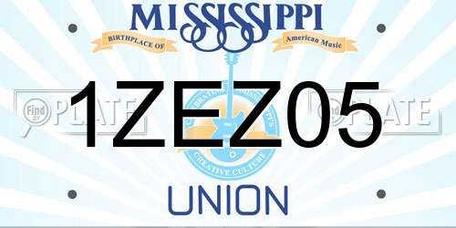 1ZEZ05 Mississippi License Plate