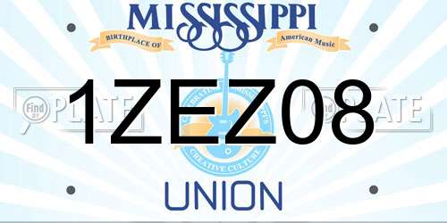 1ZEZ08 Mississippi License Plate