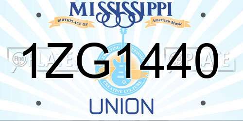 1ZG1440 Mississippi License Plate