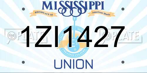 1ZI1427 Mississippi License Plate