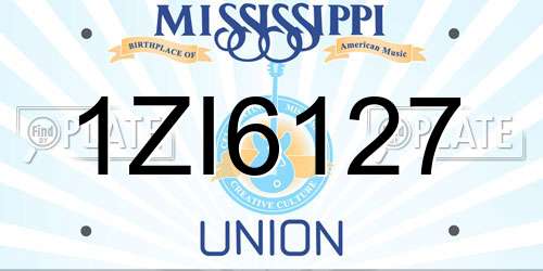 1ZI6127 Mississippi License Plate