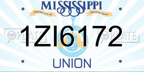 1ZI6172 Mississippi License Plate