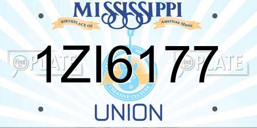 1ZI6177 Mississippi License Plate