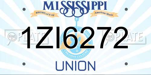 1ZI6272 Mississippi License Plate