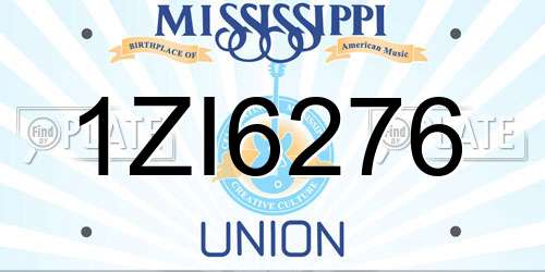 1ZI6276 Mississippi License Plate