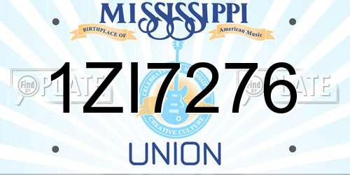 1ZI7276 Mississippi License Plate