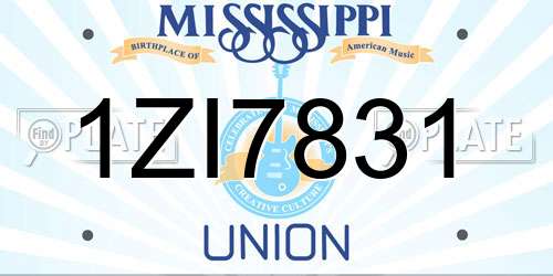 1ZI7831 Mississippi License Plate