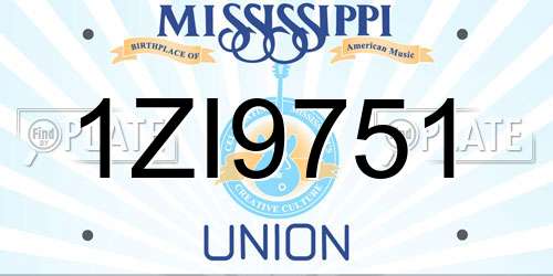1ZI9751 Mississippi License Plate