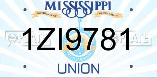1ZI9781 Mississippi License Plate