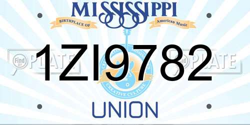 1ZI9782 Mississippi License Plate
