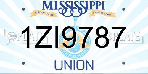 1ZI9787 Mississippi License Plate