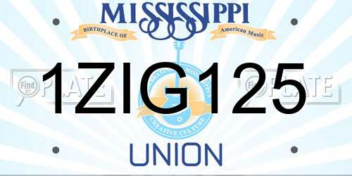 1ZIG125 Mississippi License Plate