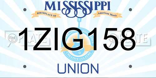 1ZIG158 Mississippi License Plate