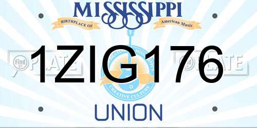 1ZIG176 Mississippi License Plate