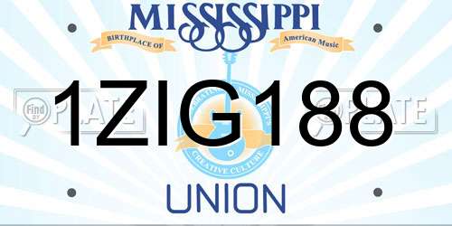 1ZIG188 Mississippi License Plate