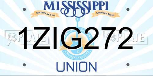 1ZIG272 Mississippi License Plate