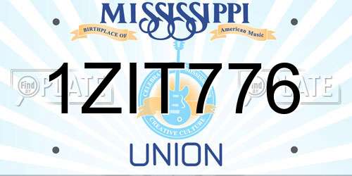 1ZIT776 Mississippi License Plate