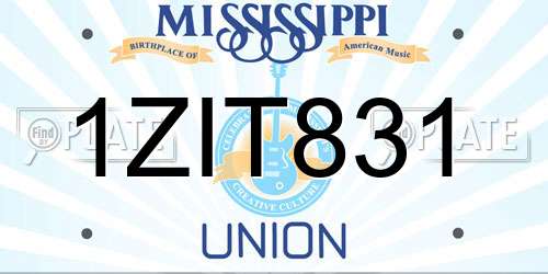 1ZIT831 Mississippi License Plate