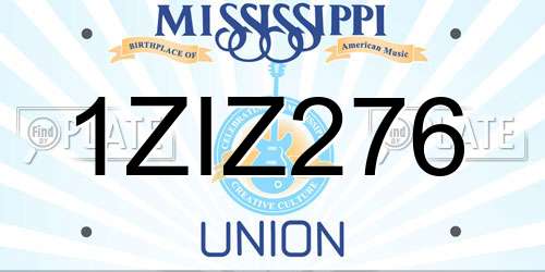 1ZIZ276 Mississippi License Plate
