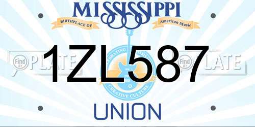1ZL587 Mississippi License Plate