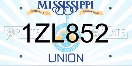 1ZL852 Mississippi License Plate